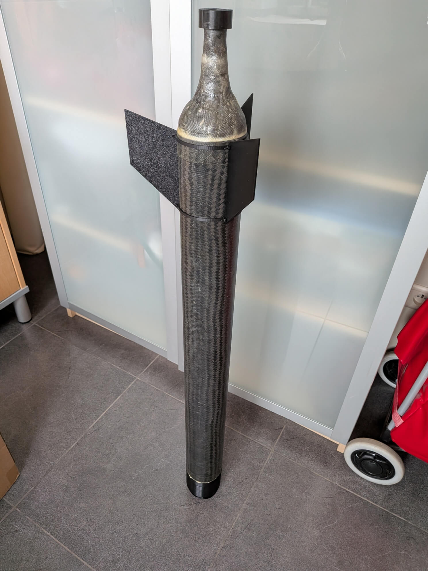 afbeelding van de vinnen van de waterraket