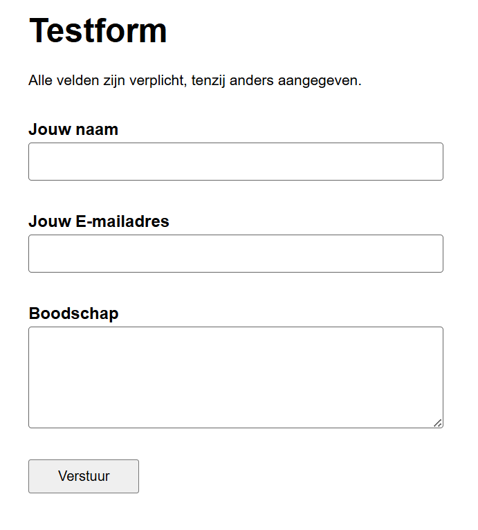 Afbeelding met de gemaakte website voor labo05